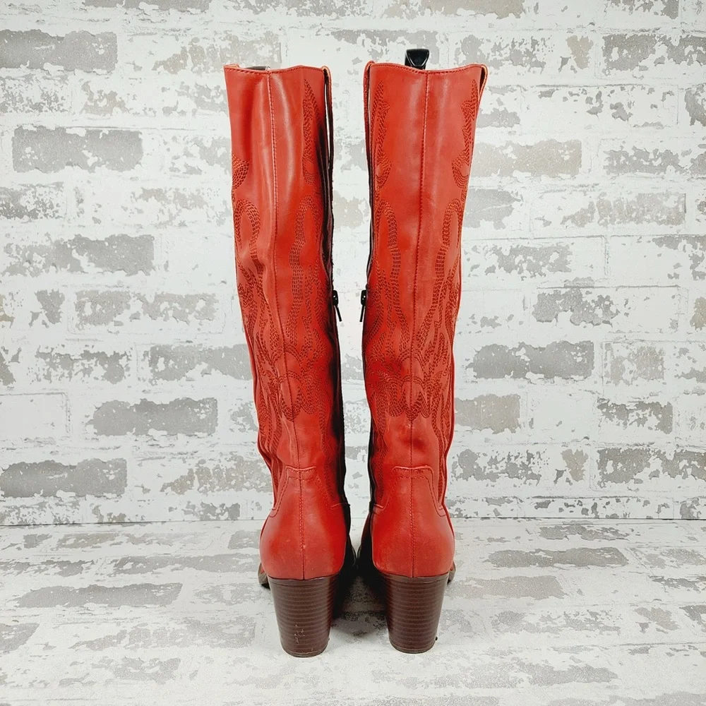 Crown Vintage Red Heeled Boots - Picture 5 of 15